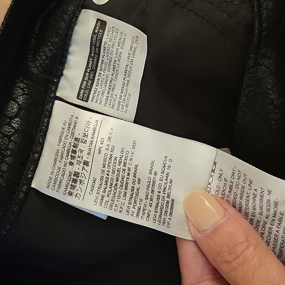 LEVI'S PREMIUM Black Snakeskin Mile High Stretch Jeans - Picture 10 of 10